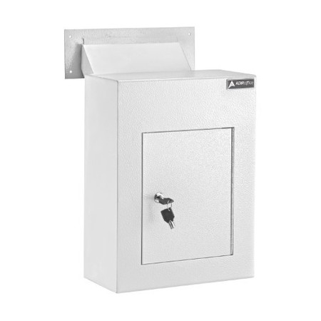 Adiroffice Through the Wall Drop Box with Adjustable Chute Mail Receptacle ADI631-10-WHI